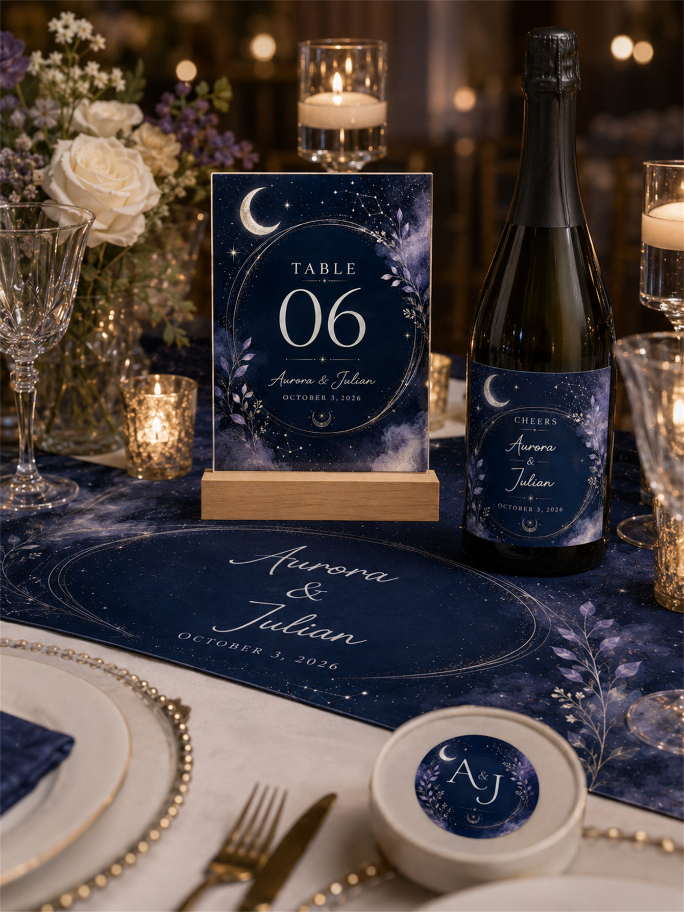Starry Sky Wedding Decoration - Starry Sky Theme Set - Custom Name and Date
